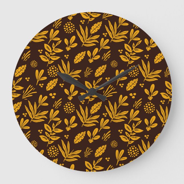 Floral Seamless: Perfect Textile Design Large Clock (Front)
