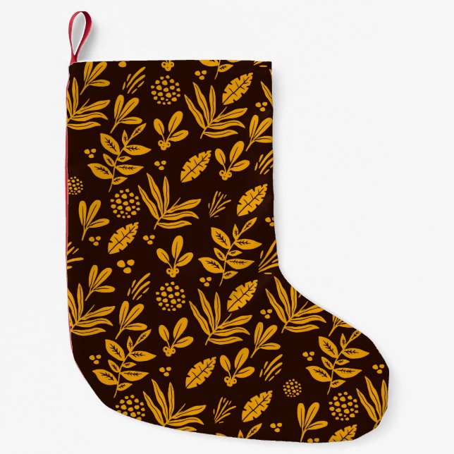 Floral Seamless: Perfect Textile Design Small Christmas Stocking (Front)