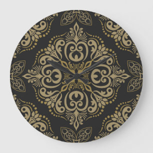 Floral seamless, vintage, botanical design. large clock