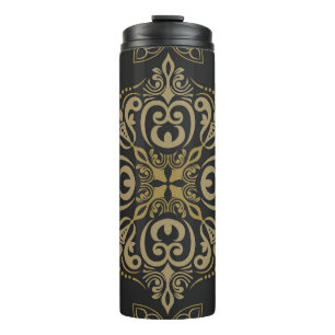 Floral seamless, vintage, botanical design. thermal tumbler