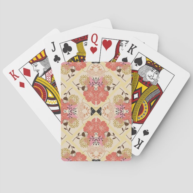 Floral seamless vintage pattern design. playing cards (Back)