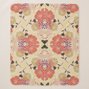 Floral seamless vintage pattern design. sherpa blanket