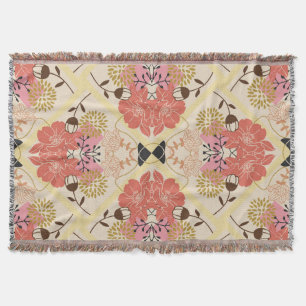 Floral seamless vintage pattern design. throw blanket