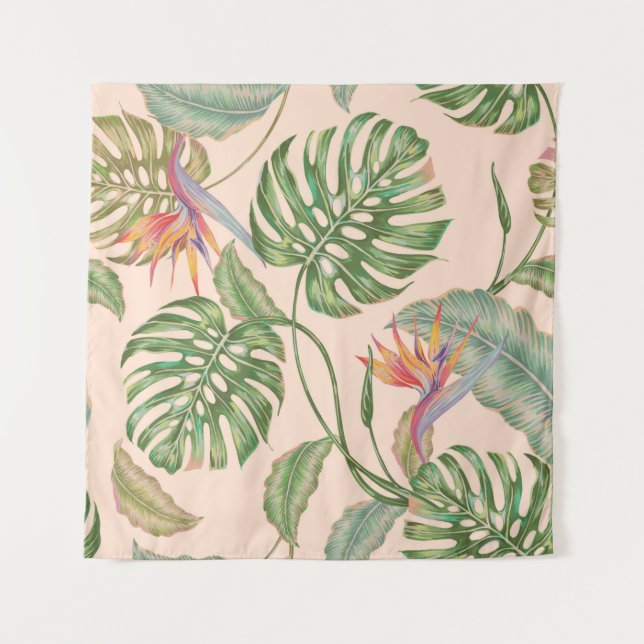 Floral seamless vintage tropical pattern backgroun tapestry (Front)