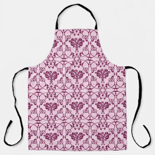 Floral seamless wallpaper rose bouqet pink and bla apron