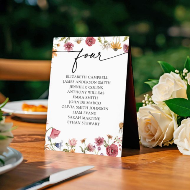 Floral Seating Chart Card | Table Four (Creator Uploaded)