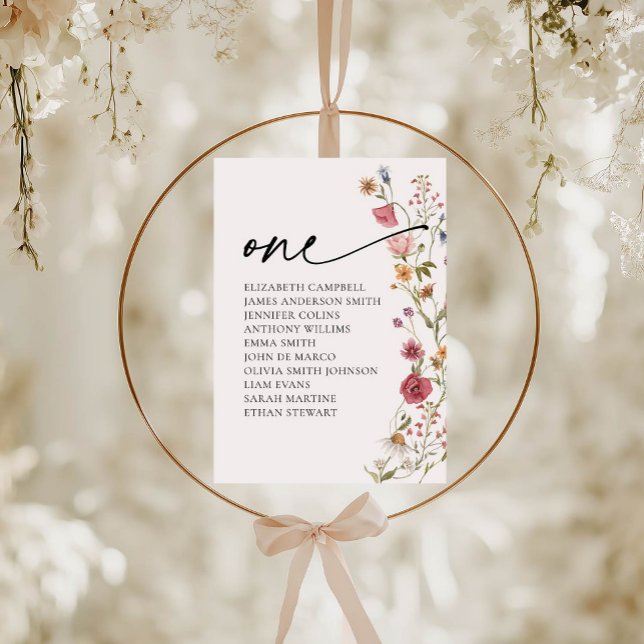 Floral Seating Chart Card | Table One (Creator Uploaded)