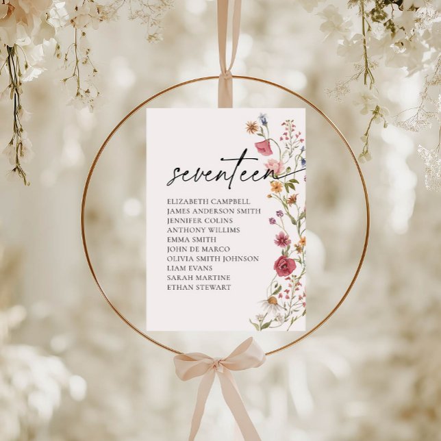 Floral Seating Chart Card | Table Seventeen (Creator Uploaded)