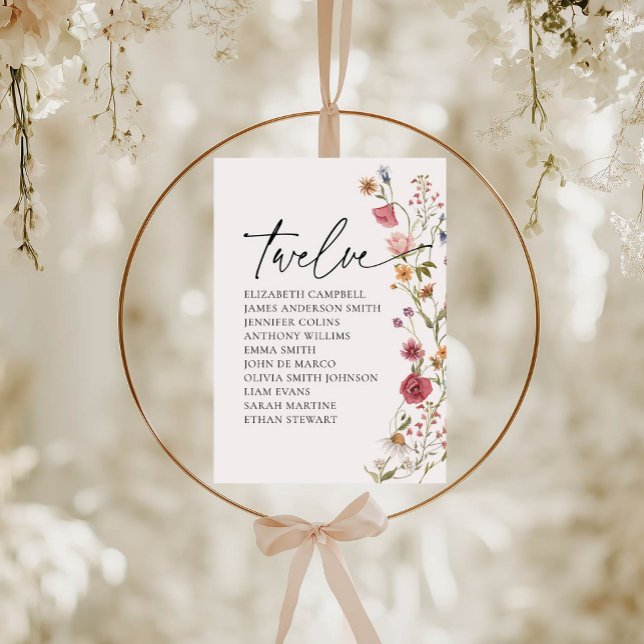Floral Seating Chart Card | Table Twelve (Creator Uploaded)