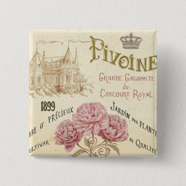 Floral Seed Packet 15 Cm Square Badge (Front)