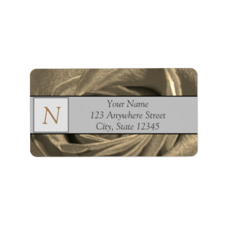 Floral Sepia Rose Photo Address Labels