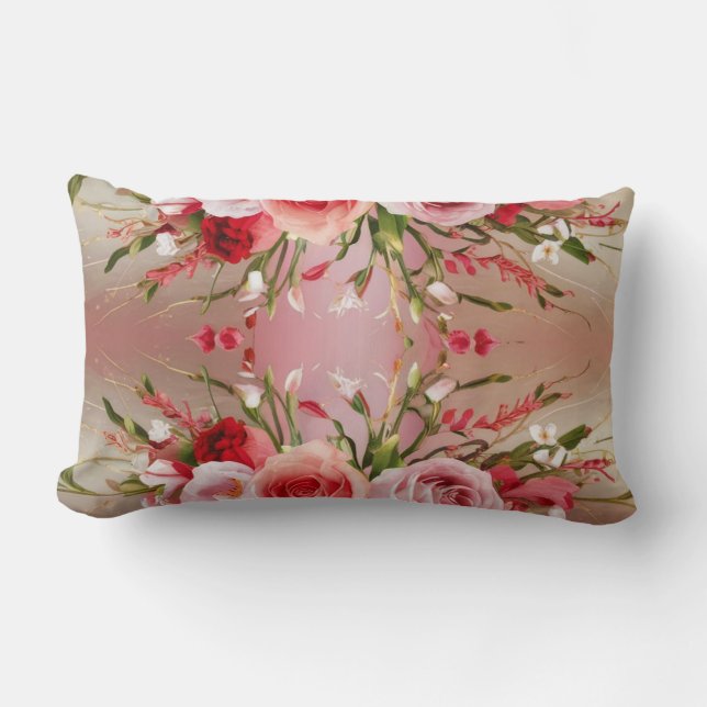 Floral Serenity: Elegant Throw Pillow (Front)