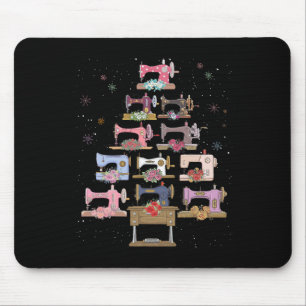 Floral Sewing Christmas Tree Quilting Sewing Lover Mouse Pad