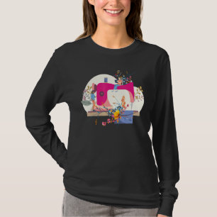 Floral Sewing Machine Seamstress Sew Quilter Sewer T-Shirt
