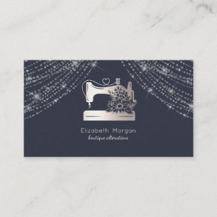 Floral Sewing Machine Sparkle Seamstress or Tailor Business Card