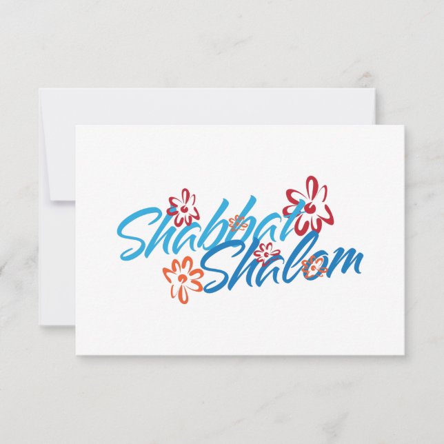 Floral Shabbat Shalom Card (Front)