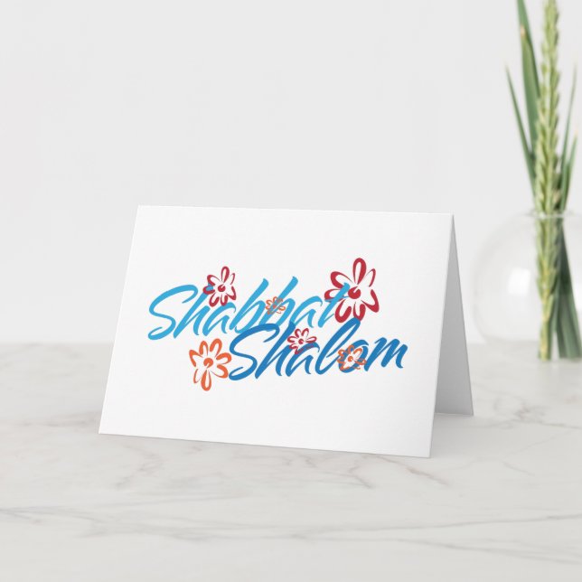 Floral Shabbat Shalom Card (Front)