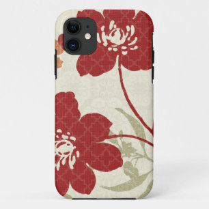 Floral Shadows in Red and Orange iPhone 11 Case