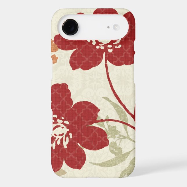 Floral Shadows in Red and Orange Case-Mate iPhone Case (Back)