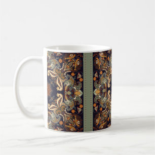 Floral shawl design. Square ornament with decorati Coffee Mug