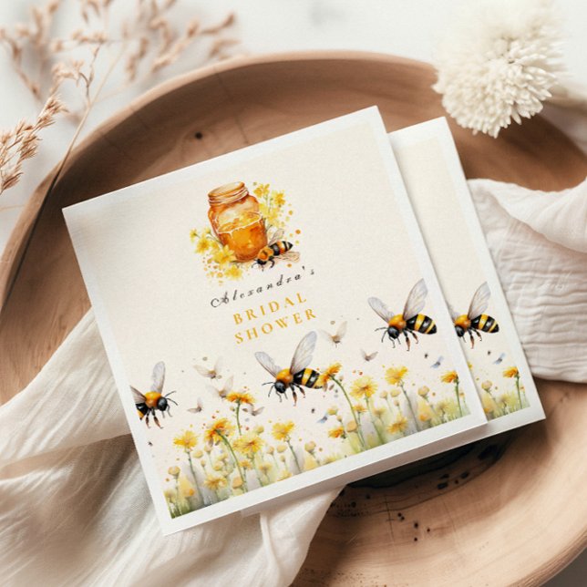  Floral She Found Her Honey Bridal Napkin (Creator Uploaded)