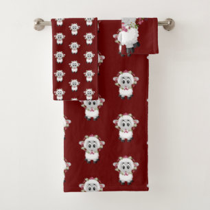 Floral Sheep Hands Bathroom Towel Sets