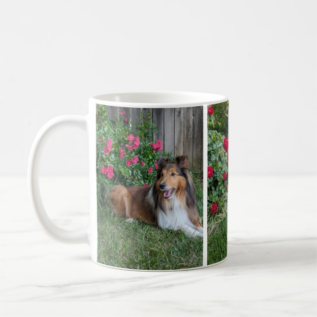 Floral Sheltie Coffee Mug (Left)