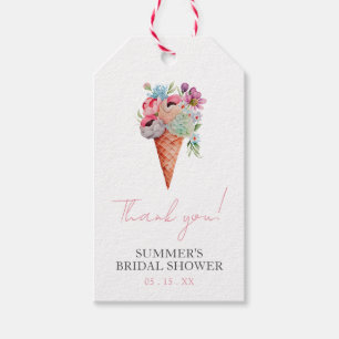 Floral She's Been Scooped Up Bridal Shower Gift Tags