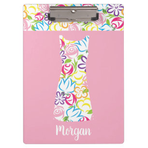 Floral Shift Dress Personalised Clipboard