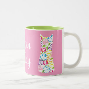 Floral Shift Dress Personalised Mug