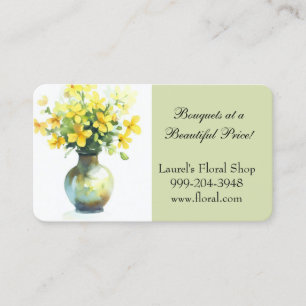 Floral Shop Business Cards with Yellow Flowers