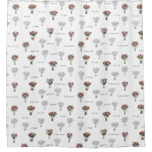 Floral Shower Curtain: Elegant Flower Bouquet Desi