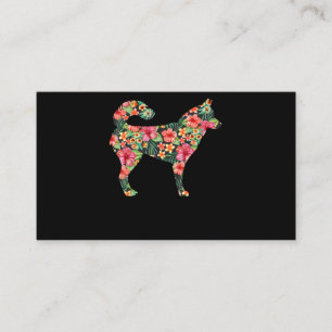 Floral siberian husky gift Lovely flower dog gift Business Card