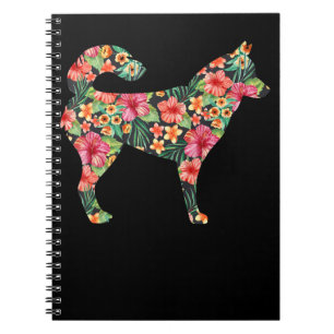 Floral siberian husky gift  Lovely flower dog gift Notebook