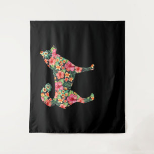 Floral siberian husky gift Lovely flower dog gift Tapestry