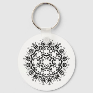 Floral Silhouette Key Ring