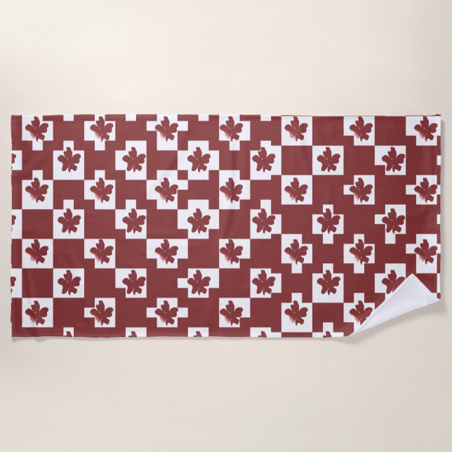 Floral silhouette pattern. beach towel (Front)