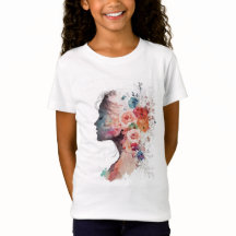 Floral Silhouette woman T-Shirt