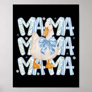 Floral Silly Goose Boho Mama Mum Farm Duck Animal Poster