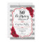 Floral Silver White Red Roses Photo 50th Birthday