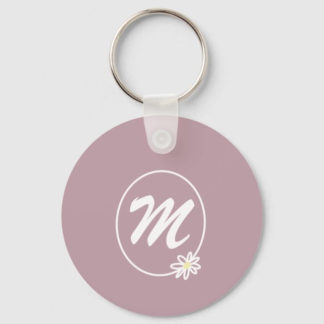 Floral simple monogram keychain (Front)