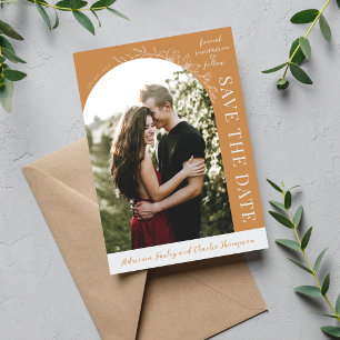 Floral Simplicity 1 Apricot Orange Save The Date