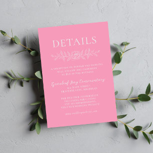 Floral Simplicity 1 Ballet Pink Minimal Wedding Enclosure Card