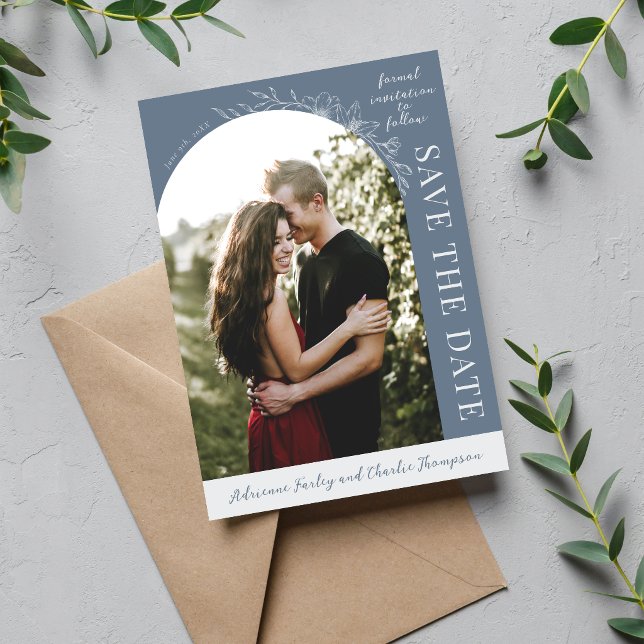 Floral Simplicity 1 Coastal Blue Save The Date (Creator Uploaded)