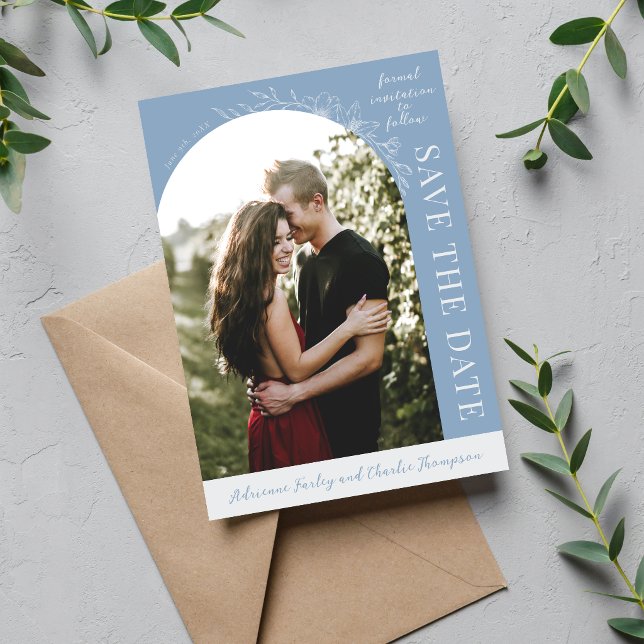 Floral Simplicity 1 Glacier Blue Save The Date (Creator Uploaded)