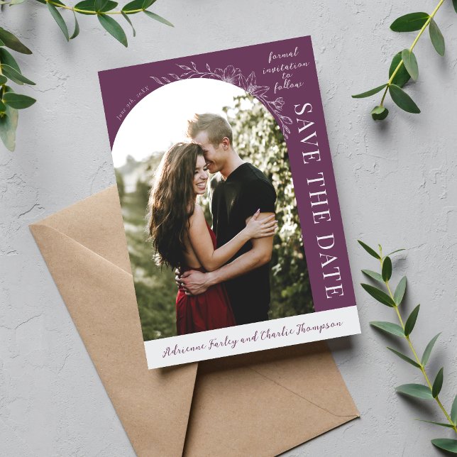 Floral Simplicity 1 Grape Purple Save The Date (Creator Uploaded)