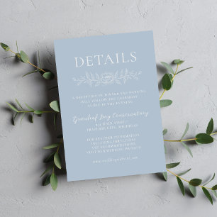 Floral Simplicity 1 Ice Blue Minimal Wedding Enclosure Card