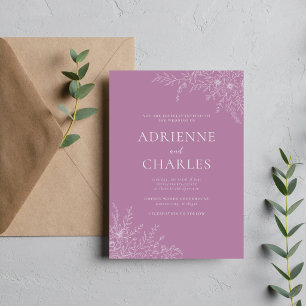 Floral Simplicity 1 Lavender Minimal Wedding Invitation