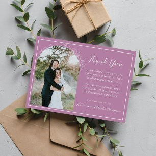 Floral Simplicity 1 Lavender Purple Wedding Thank You Card