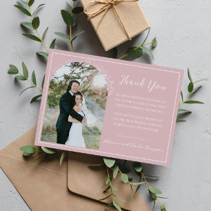 Floral Simplicity 1 Moonlight Mauve Wedding Thank You Card